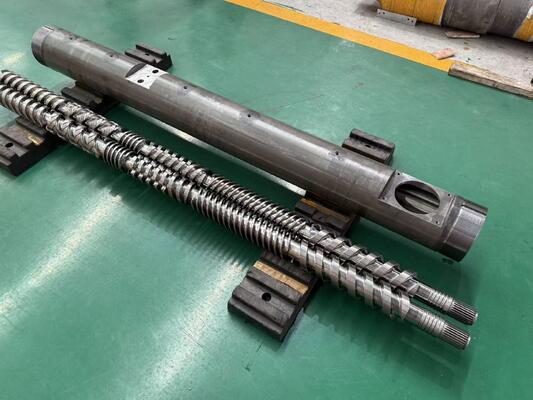 Ra 0.4μm-0.6μm 표면 거칠기를 가진 45mm-220mm 병렬 이축 스크류 및 배럴